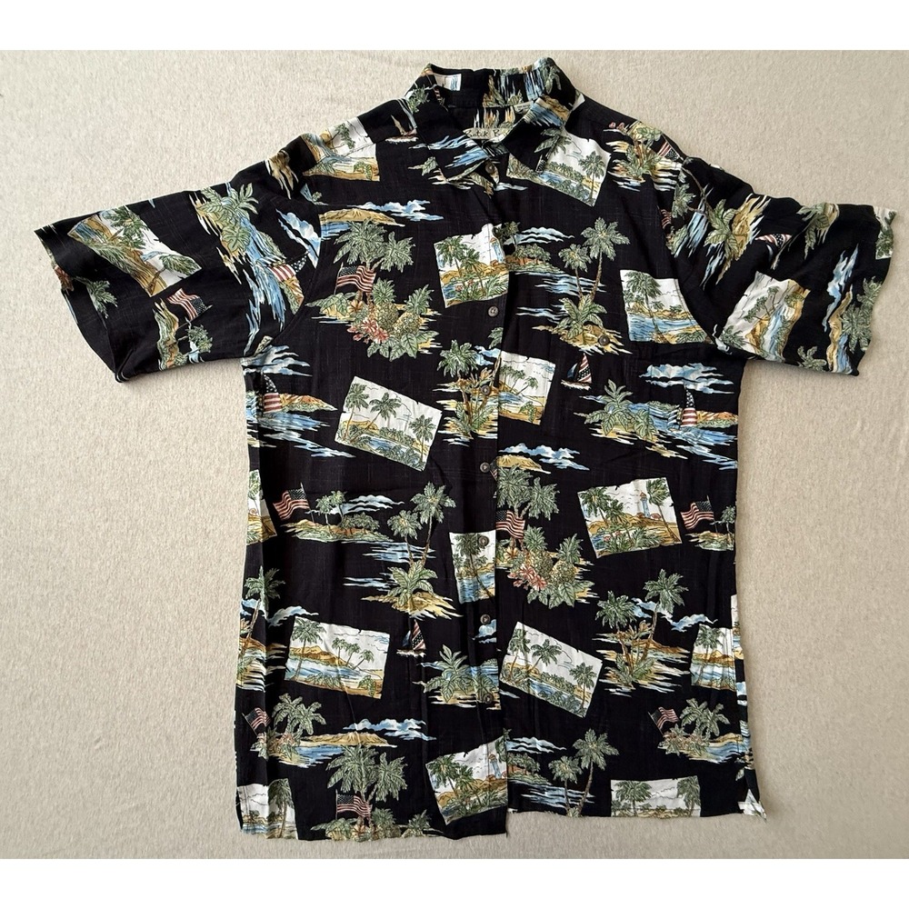 Mens Size XL Batik Bay Short Sleeve Button Up Hawaiian Collared Shirt